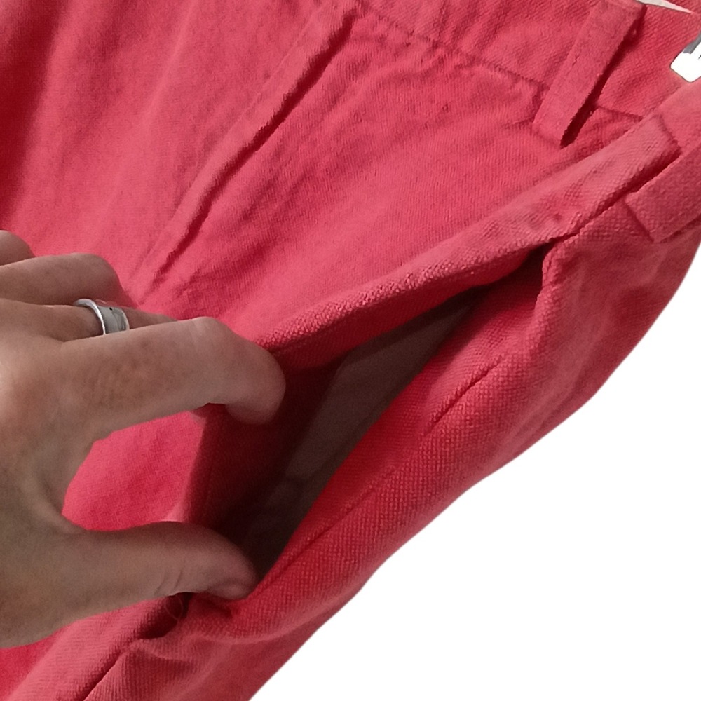 Banana Republic Womens Coral Red Linen Blend Straight Leg Trousers Size 12 - Picture 6 of 10